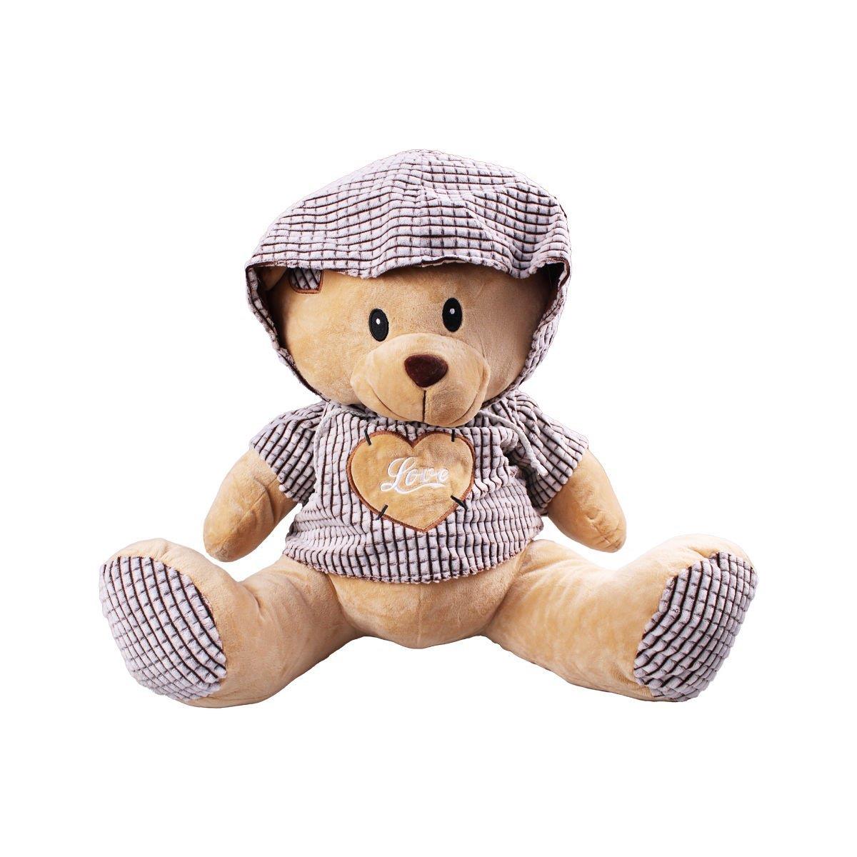 Halley Peluş 55 cm Kapüşonlu Tişörtlü Ayı 62400 Halley Oyuncak PL62400