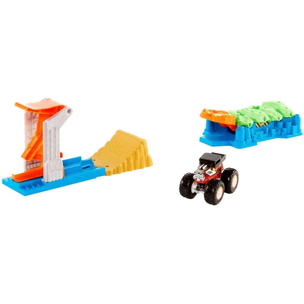 Hot Wheels Monster Trucks Fırlat ve Çarpış Oyun Seti GVK08 Hot Wheels GVK08