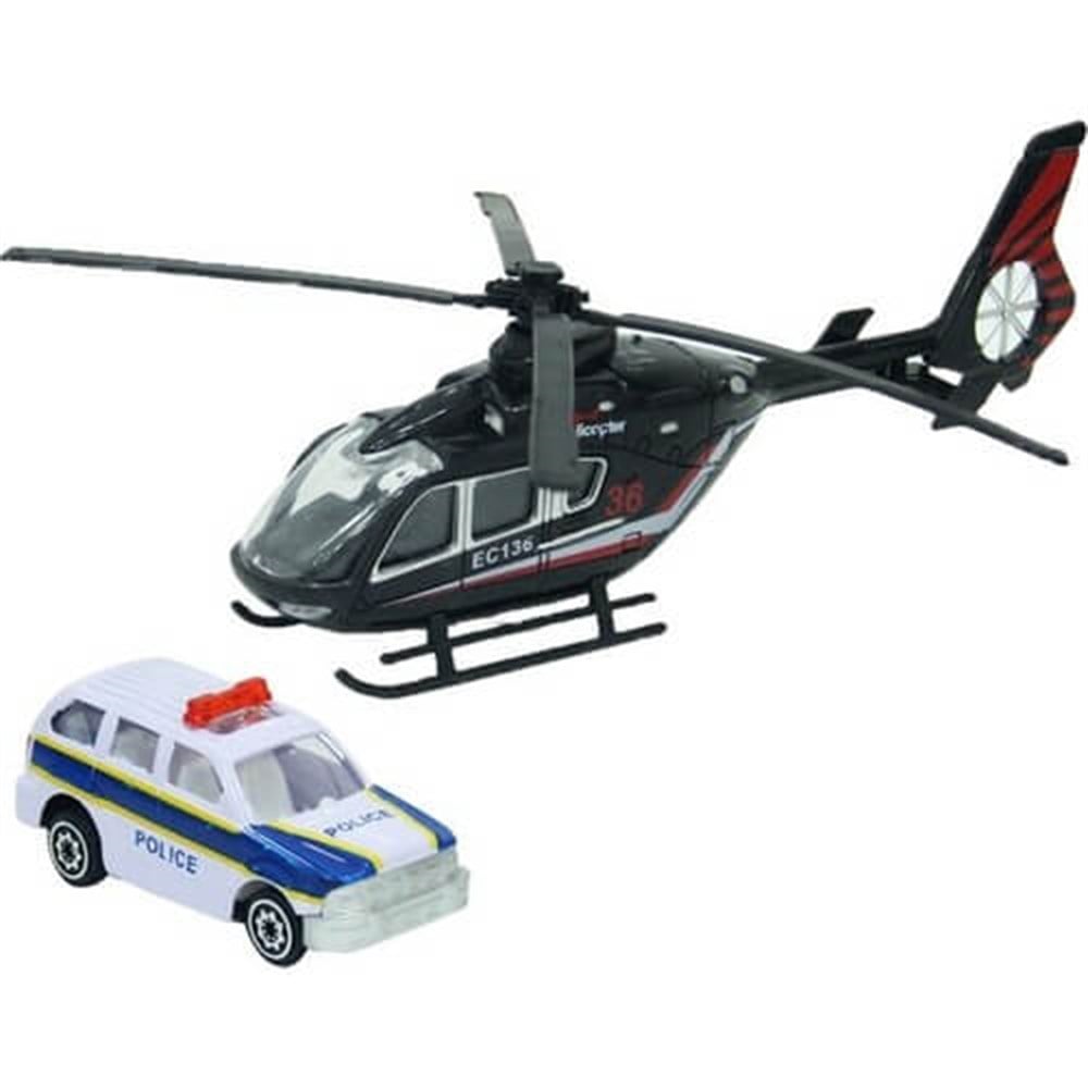 Metal Araba ve Helikopter Seti Kızılkaya KZL XY109