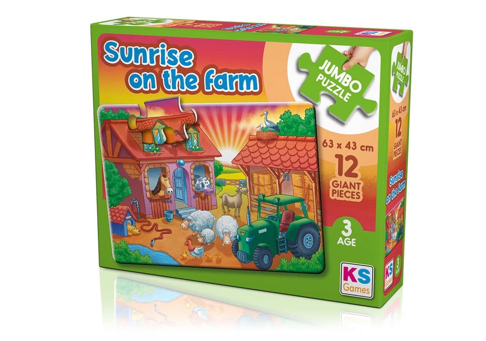 Ks Games Sunrise On The Farm 12 Parça Jumbo Boy Puzzle KS Puzzle JP 31005
