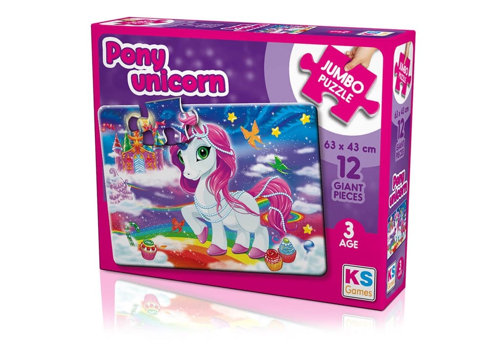 Ks Games Pony Unicorn 12 Parça Jumbo Boy Puzzle KS Puzzle JP 31007