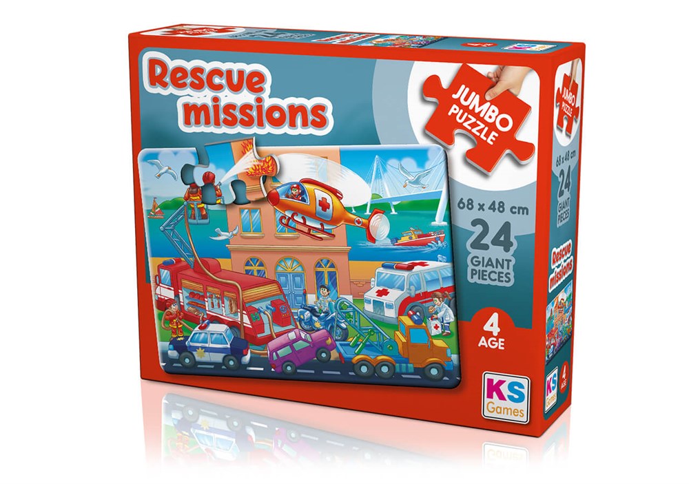 Ks Games Rescue Missions 24 Parça Jumbo Boy Puzzle KS Puzzle JP 31009