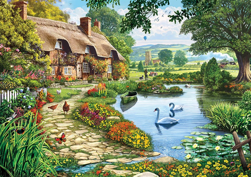KS 1500 Parça Puzzle Cottage By The Lake KS Puzzle KS 22007