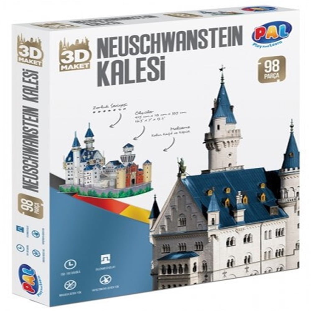 Pal Neuschwanstein Kalesi 3D Puzzle (98 Parça)