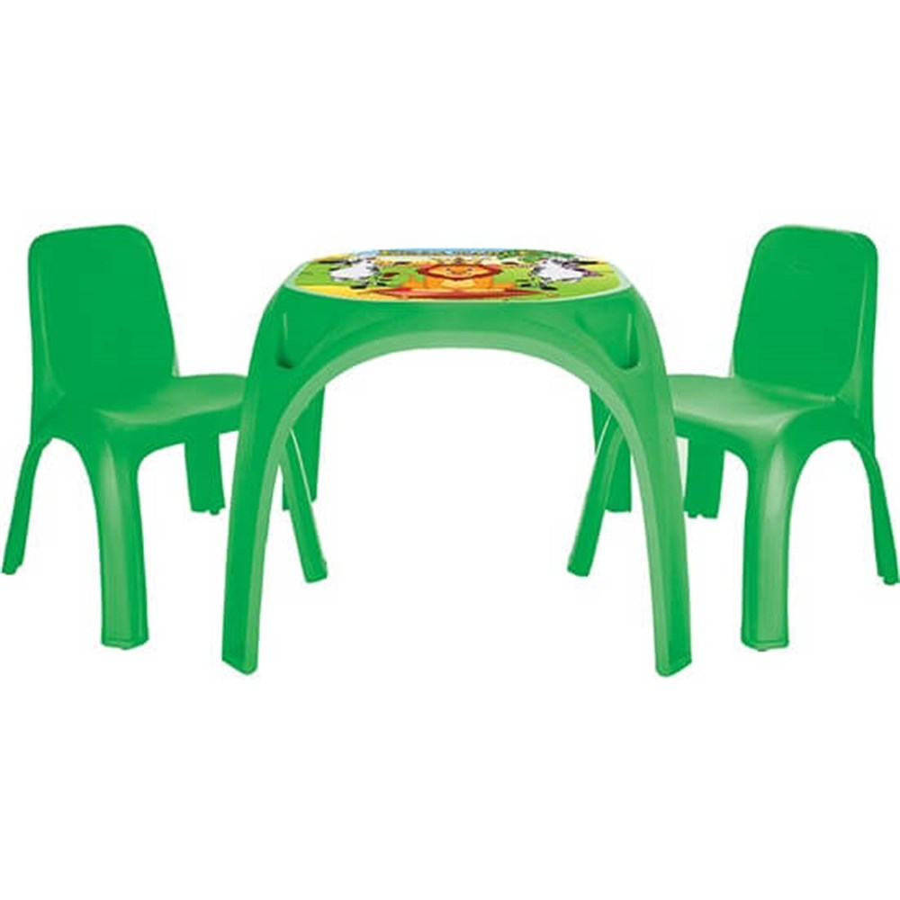 King Masa İki Sandalyeli Yeşil PLS03422 Y Pilsan PLS03422 Y