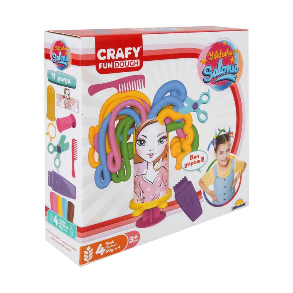Crafy Yıldızlar Salonu Oyun Hamur Seti 200 Gr. 11 Parça Sunman S00002014