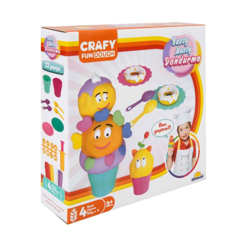Crafy Buzzy Muzzy Dondurma Oyun Hamuru Seti 200 Gr. 22 Parça Sunman S01002011
