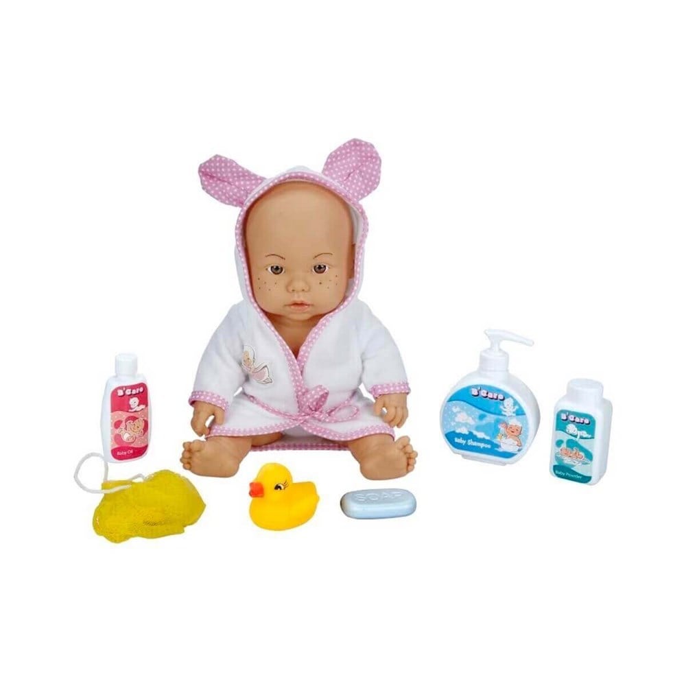 Bebelou Banyo Zamanı Bebek Seti Pembe 35 Cm Sunman S010030031 P