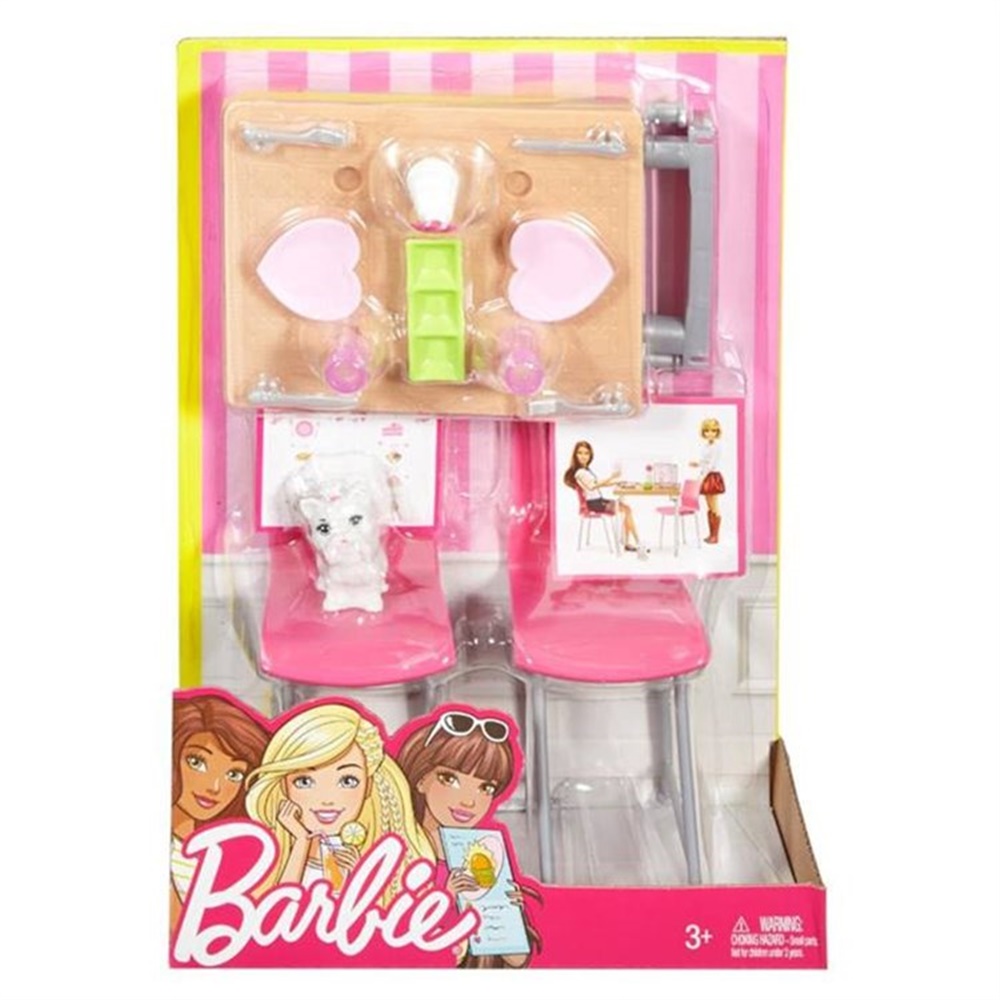 BARBIE EV ICI DEKORASYONU YEMEK MASASI OYUN SETI Toystop DVX45