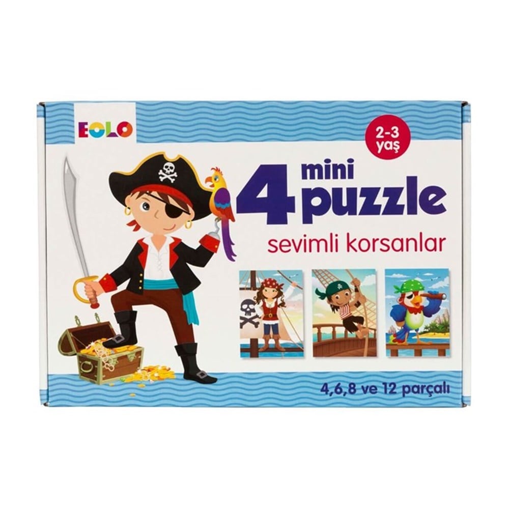4 MINI PUZZLE SEVIMLI KORSANLAR Toystop EOL009