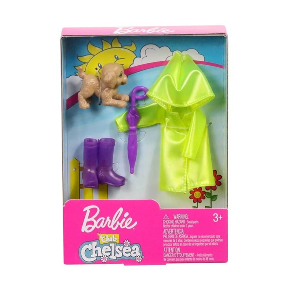 BARBIE CHELSEA NIN SEVIMLI AKSESUARLARI YESIL YAGMURLUK FXN69 Toystop FXN71