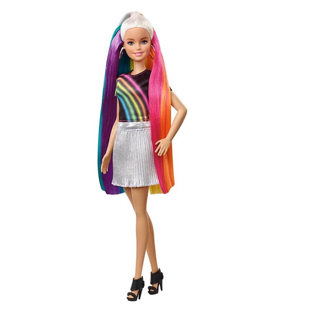 BARBIE GOKKUSAGI RENKLI SACLAR BEBEGI FXN96 Toystop FXN96