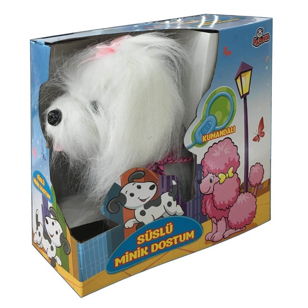 TASMALI PELUS KOPEK BEYAZ Toystop JX 1592
