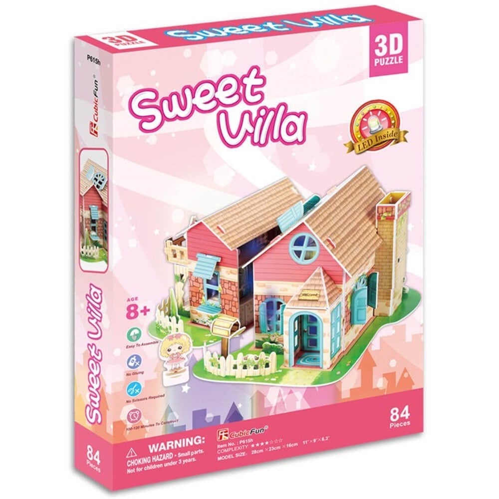 CUBIC FUN 3D 84 PARCA PUZZLE SEVIMLI VILLA BEBEK EVI Toystop P615H