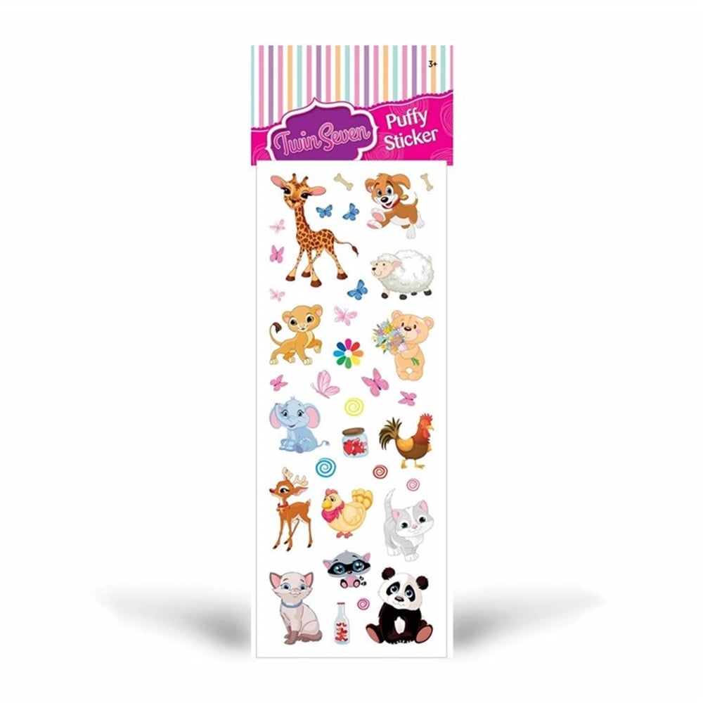 SEVIMLI HAYVANLAR PUFFY STICKER Toystop PMS-802