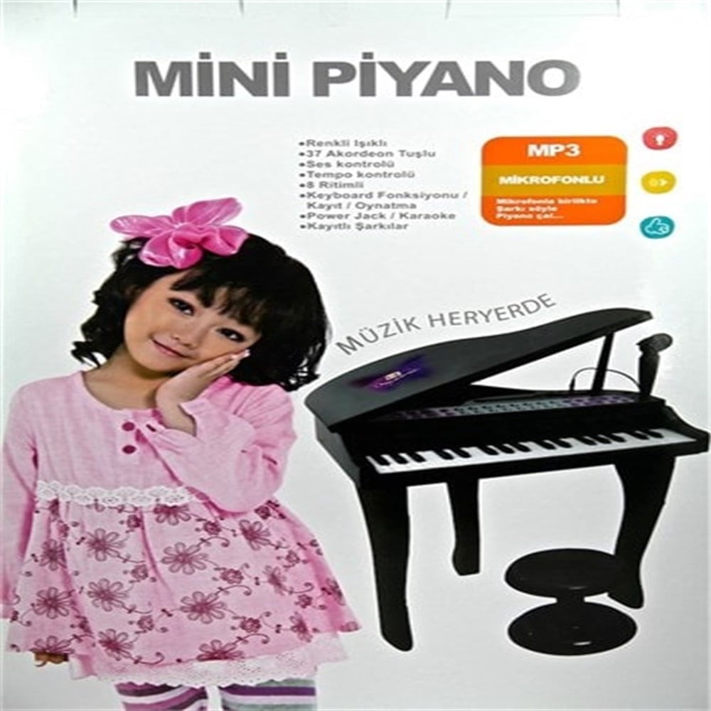 Kutulu 37 Tuşlu Mini Piyano (Mikrofon ve Tabureli) Vardem N900 JXT88022