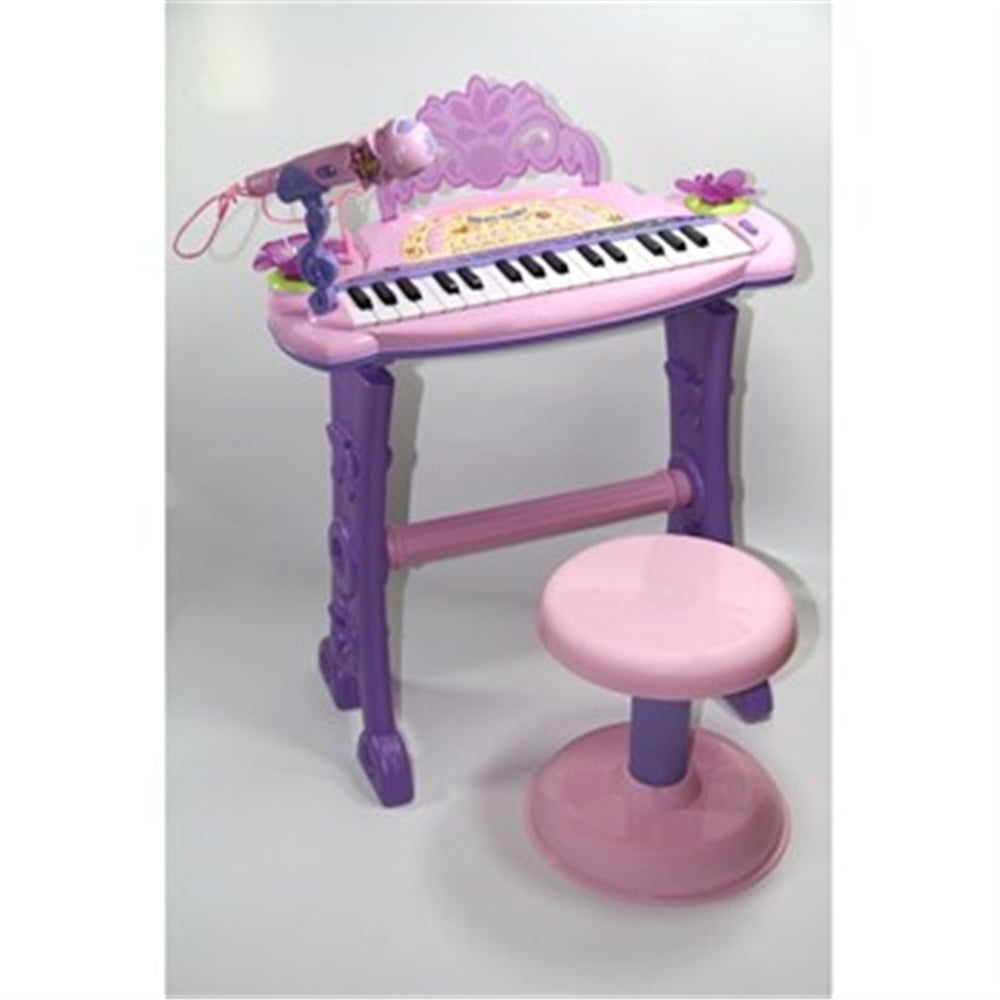 Tabureli Çiçekli Mikrofonlu Org