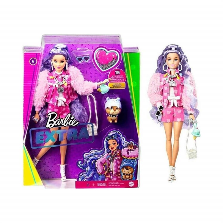 Barbie Extra Mor Saçlı Bebek GXF08