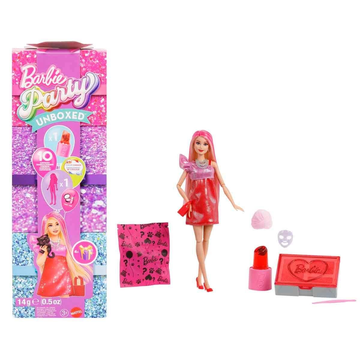 BARBIE UNBOXED GLAM PARTY SERISI KIRMIZI ISILTILI BEBEK JFG68-JFY68 Diğer JFY68