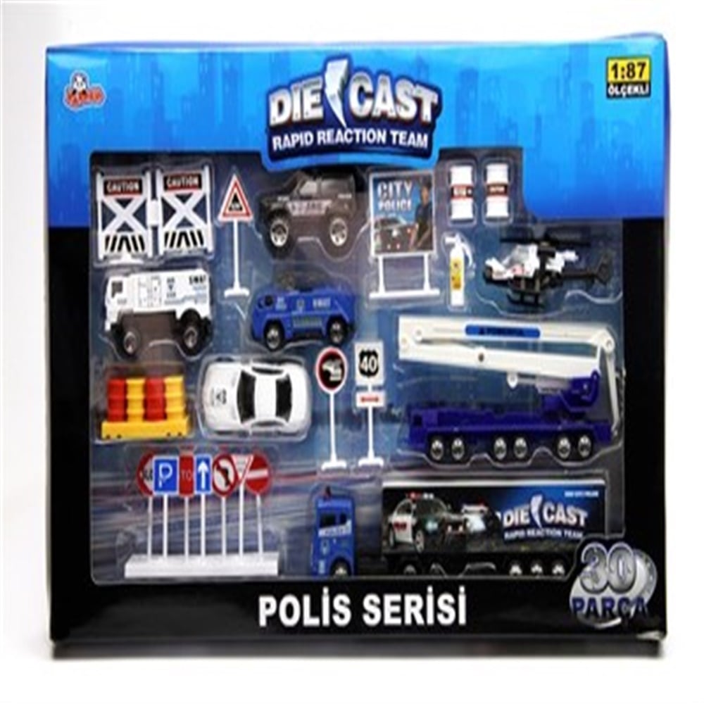 Die Cast 30 Parça Araç Seti 1:87