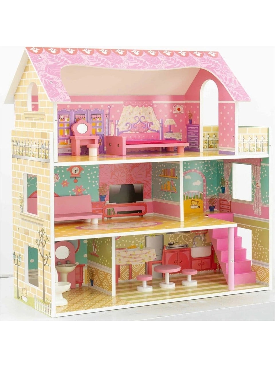 VARDEM 10 PARCA AHSAP EV SETI 70-60-24 CM Diğer TX1055