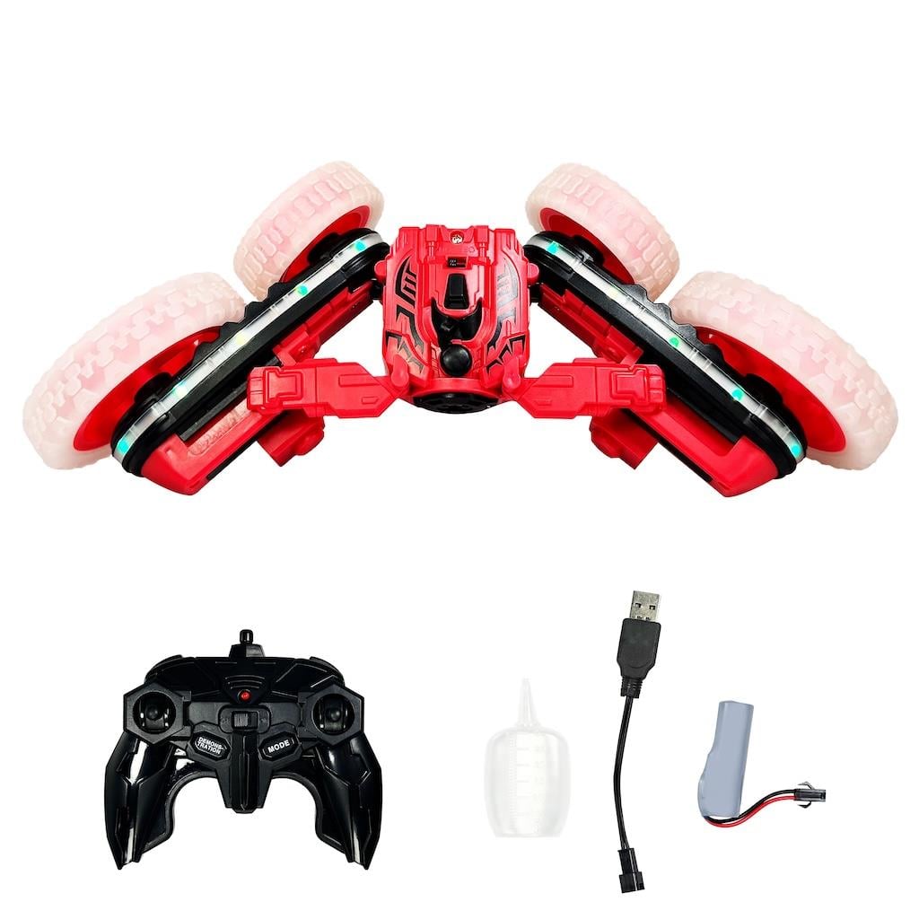 UZAKTAN KUMANDALI ISIKLI BUHARLI 2.4 GHZ STUNT 360 SPIN ARABA KIRMIZI Diğer HGR 45 K