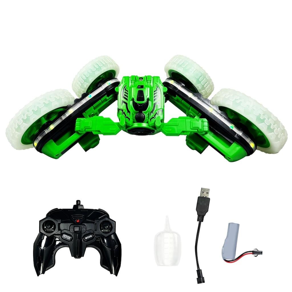 UZAKTAN KUMANDALI ISIKLI BUHARLI 2.4 GHZ STUNT 360 SPIN ARABA YESIL Diğer HGR 45 Y