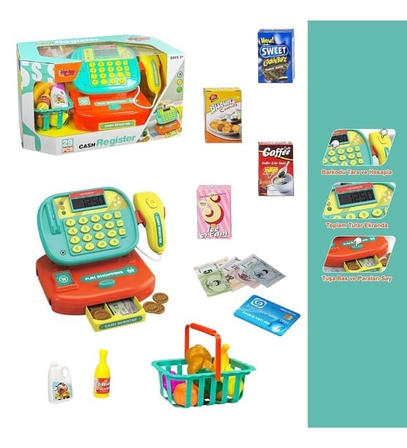 AKSESUARLI ISIKLI HESAP MAKINALI 29 PARCA YAZAR KASA Diğer LS820A57 8