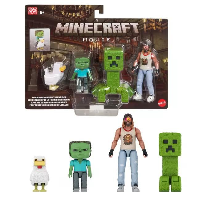A MINECRAFT MOVIE GARRETT CREEPER ZOMBIE & CHICKEN EXCLUSIVE ACTION FIGURE 4-PACK JGG68 Diğer JGG68