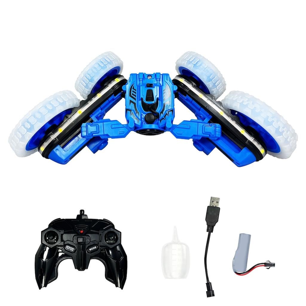 UZAKTAN KUMANDALI ISIKLI BUHARLI 2.4 GHZ STUNT 360 SPIN ARABA MAVI Diğer HGR 45 M