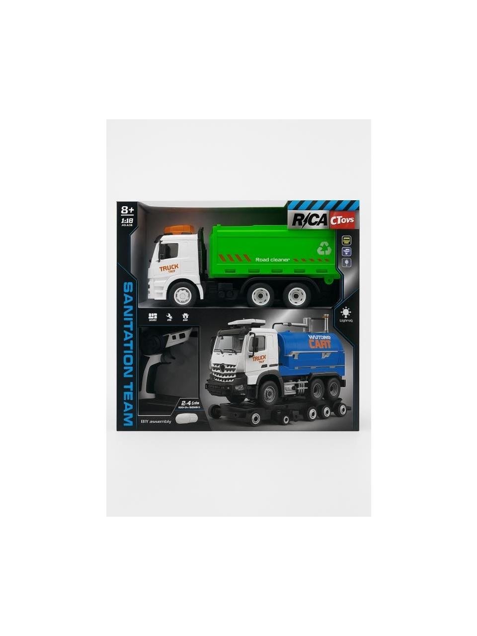 Ctoys 1:18 Usb Şarjlı Kumandalı Sök Tak Çöp Kamyonu Diğer CTOY YWS982B