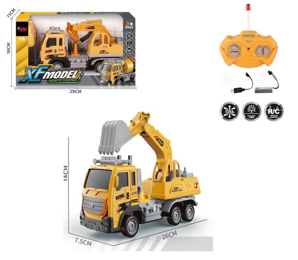 Vardem Kutulu U/K F/F Şarjlı 1:16 XF Model İş Kamyonu Kepçe Vardem XF 789 113A