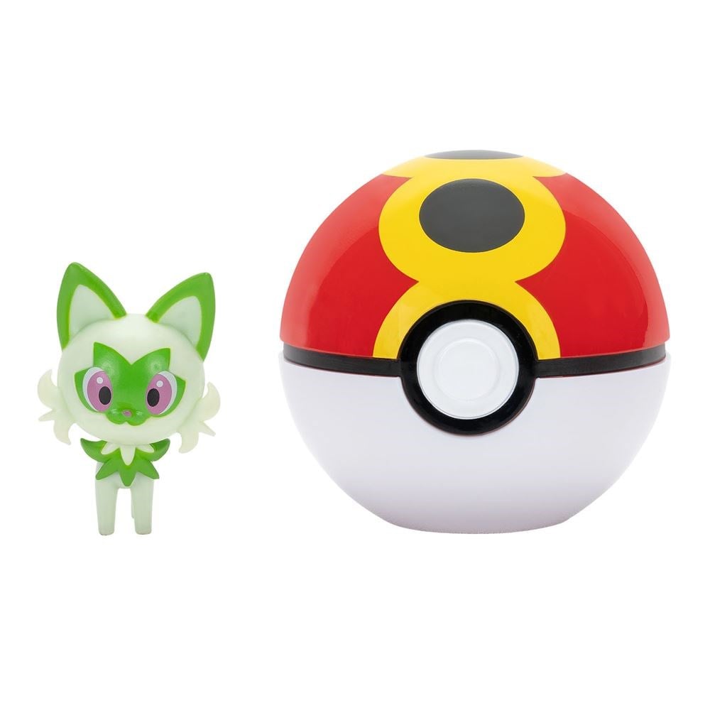 Pokémon Clip 'n' Go Poké Topu ve Figür Seti Sprigatito + Repeat Ball 95057 C-PKW4151 Pokemon PKW4151