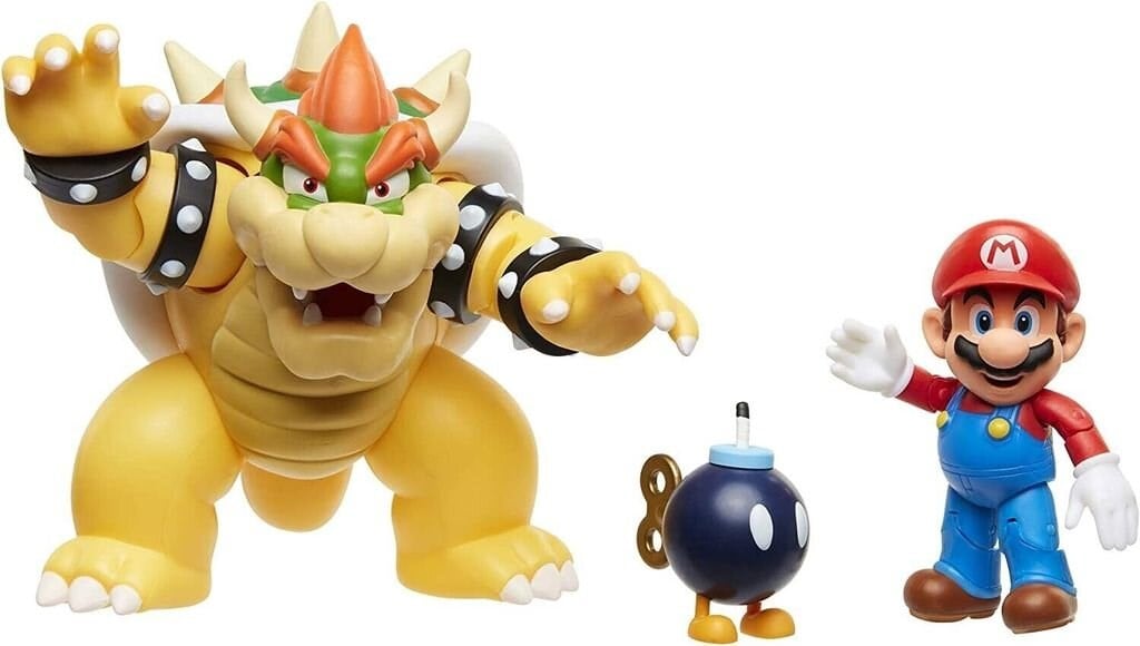 NINTENDO SUPER MARIO WAVE 1 MARIO VS BOWSER DIORAMA SETI 15CM 10175 Diğer NESL 10175