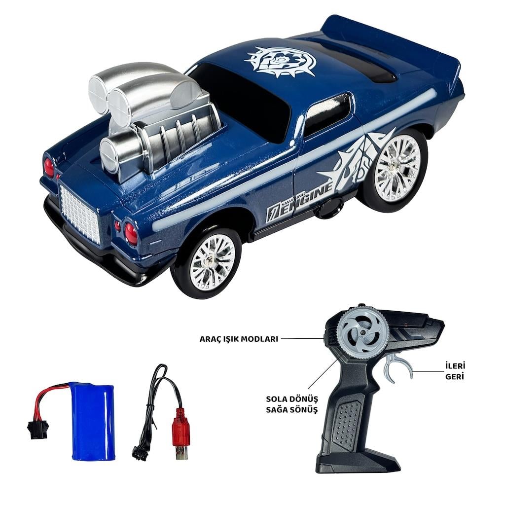 Vardem Uzaktan Kumandalı Full Fonksiyon Şarjlı Işıklı 2.4G Crazon (Çılgın) Drift Araba Mavi Diğer SC 333 TJ24161B M