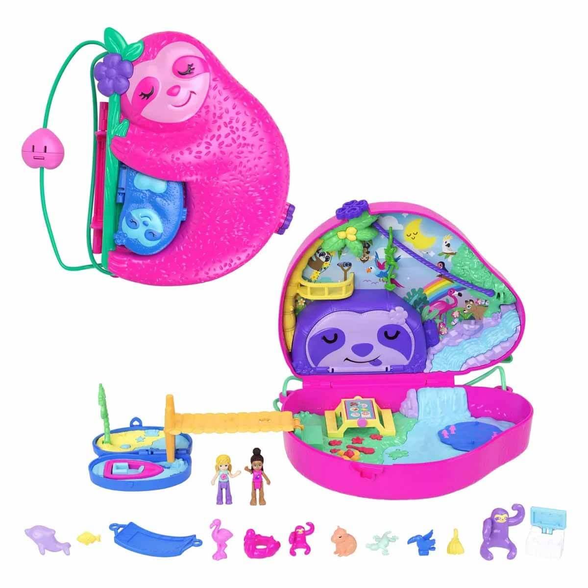 POLLY POCKET CANTA OLABILEN MICRO OYUN SETLERI SLOTH FAMILY GKJ63-HRD40 Diğer HRD40