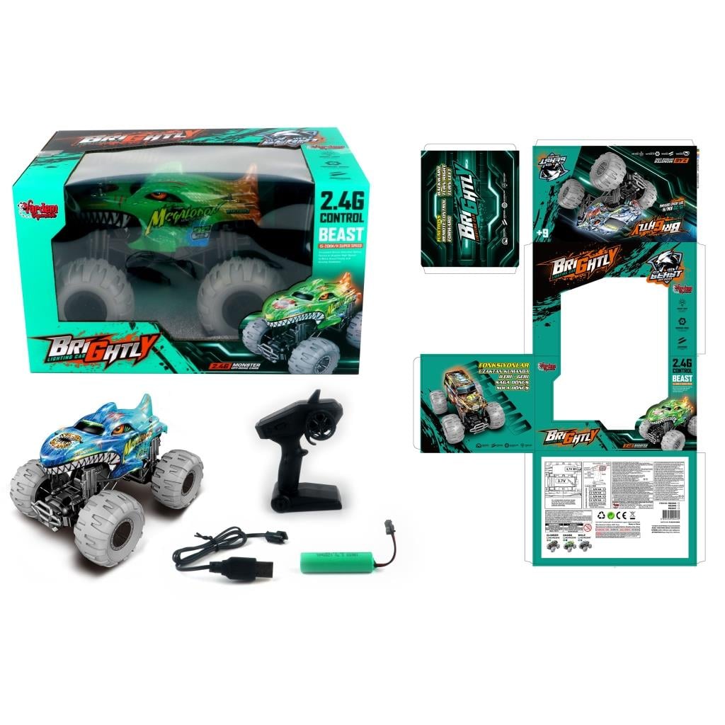 UZAKTAN KUMANDALI F/F ISIKLI OFF ROAD CANAVAR ARABA Diğer RQ 3045 46 47