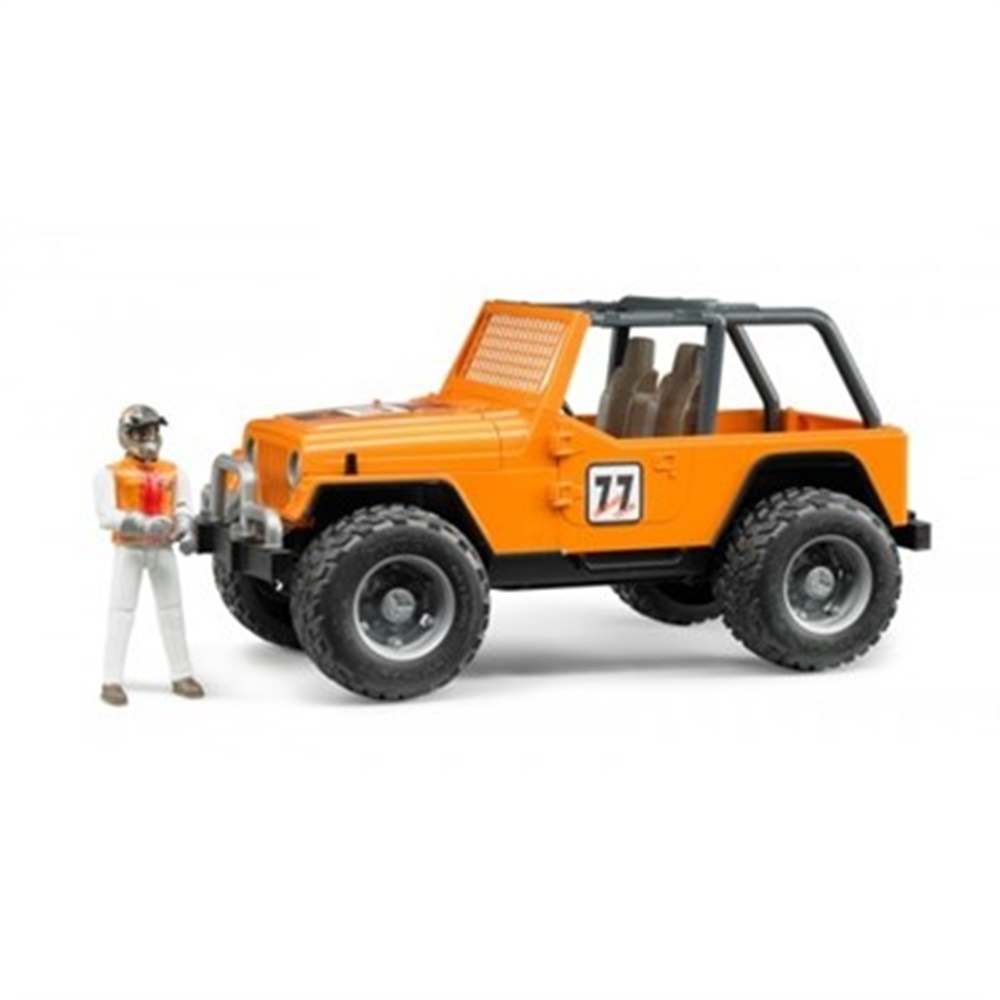 BRUDER JEEP CROSS SAFARİ ARACI & KASKLI PİLOTU - TURUNCU