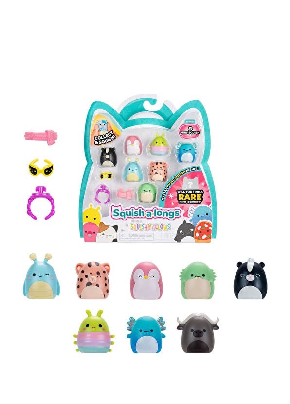 SQUISHMALLOWS SQUISH-A-LONGS 8 FIGUR + YUZUK SETI S3 AL0026 Diğer AL0026