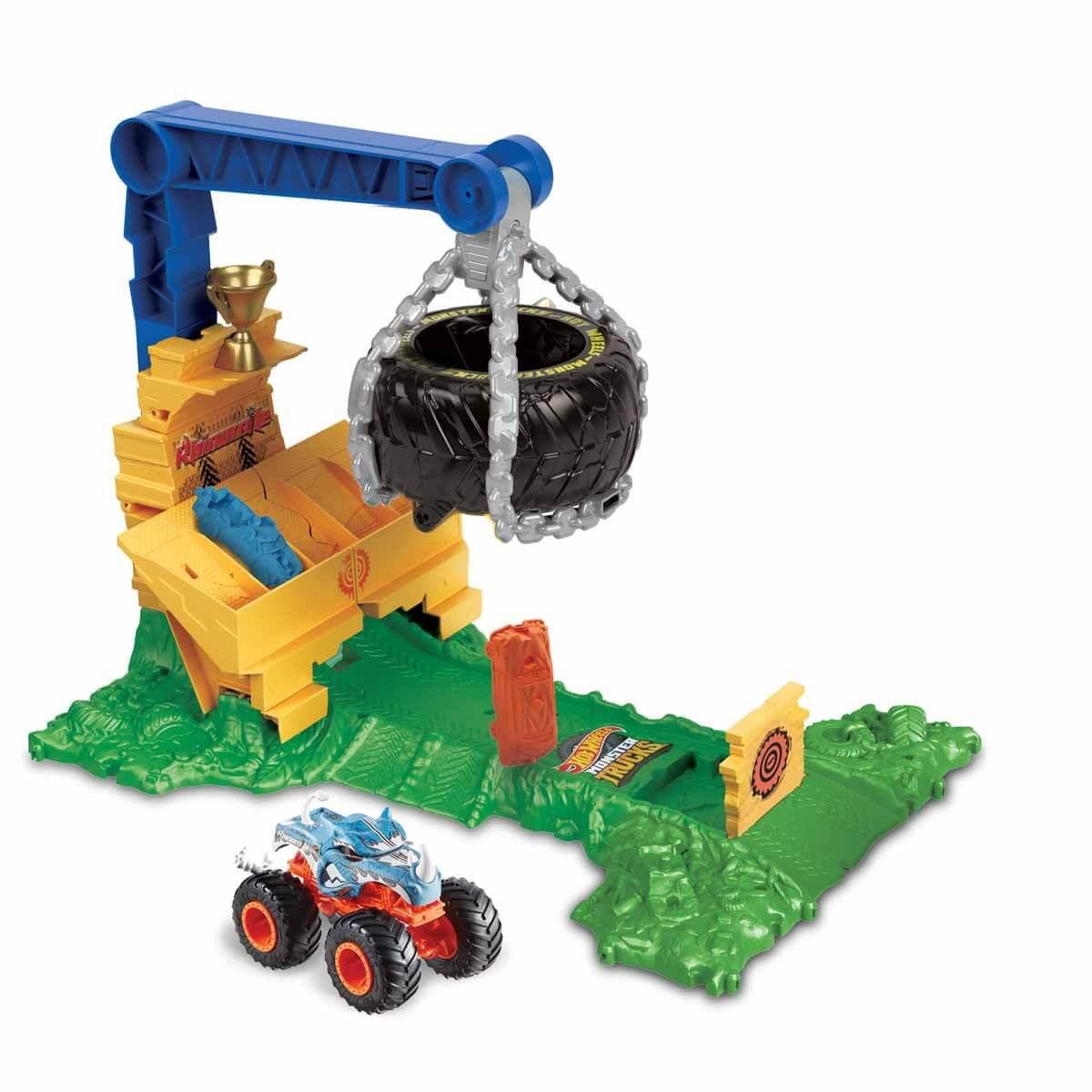 Hot Wheels Monster Trucks Arenada Rhinomite Mücadelesi Oyun Seti HTP18 Hot Wheels HTP18