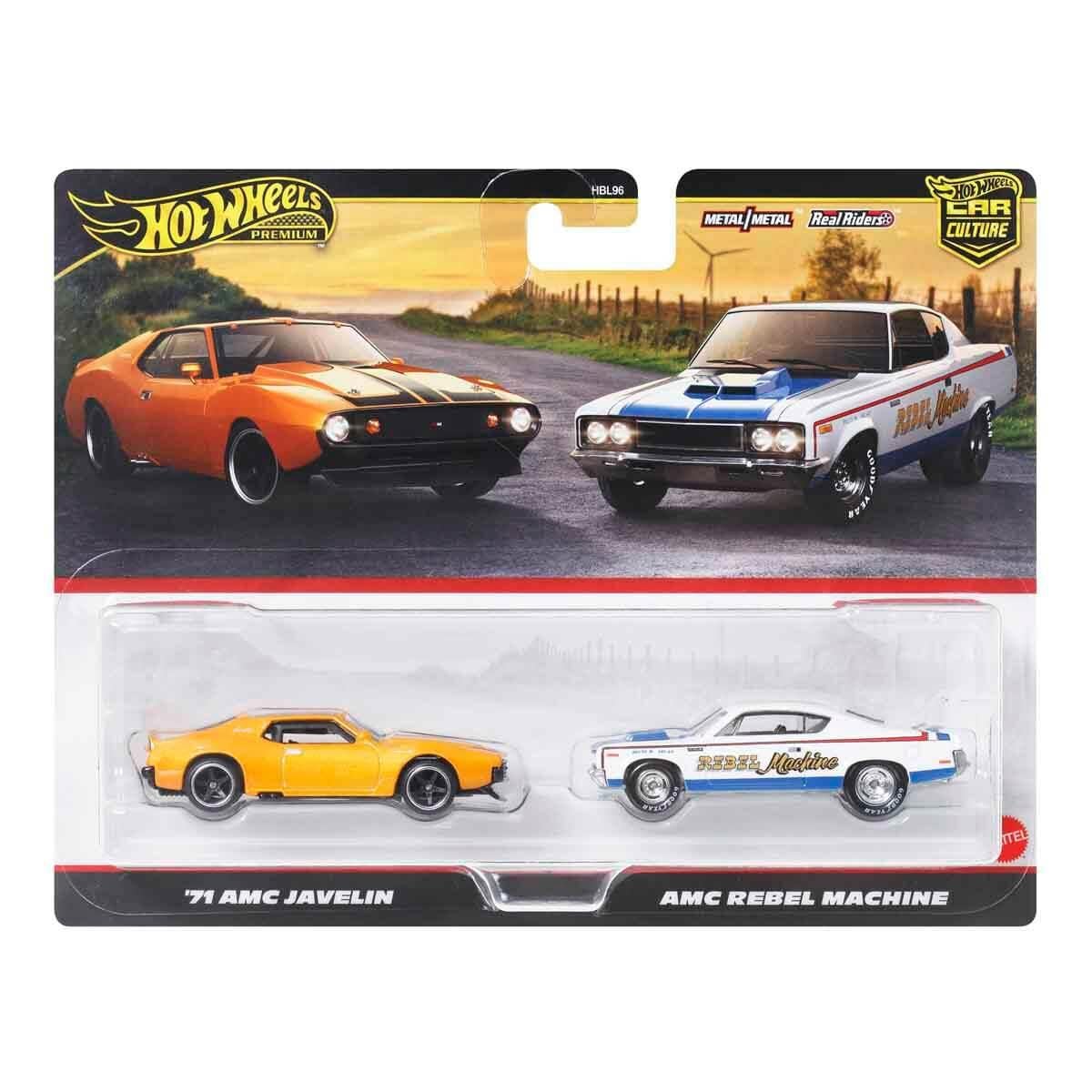 HOT WHEELS PREMIUM CAR CULTURE 2LI 71 AMC JAVELIN VE AMC REBEL MACHINE HBL96-JBL06 Diğer JBL06