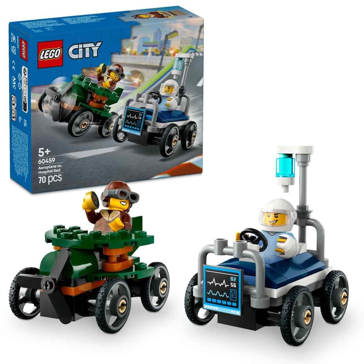 LEGO CITY UCAK HASTANE YATAGINA KARSI YARIS ARABASI PAKETI 60459 Diğer LSC60459