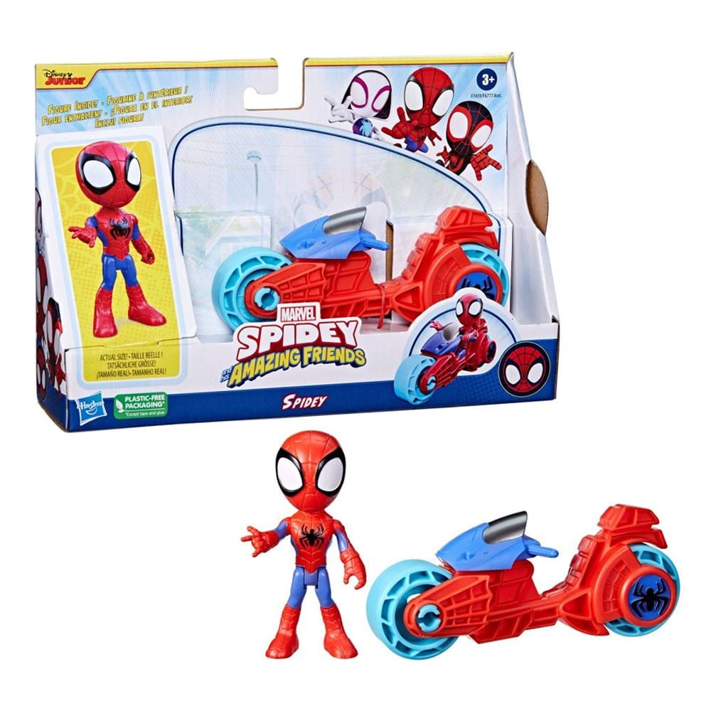 Spider And His Amazing Friends Motosiklet Ve Figür Spidey F6777-F7459 Hasbro F7459