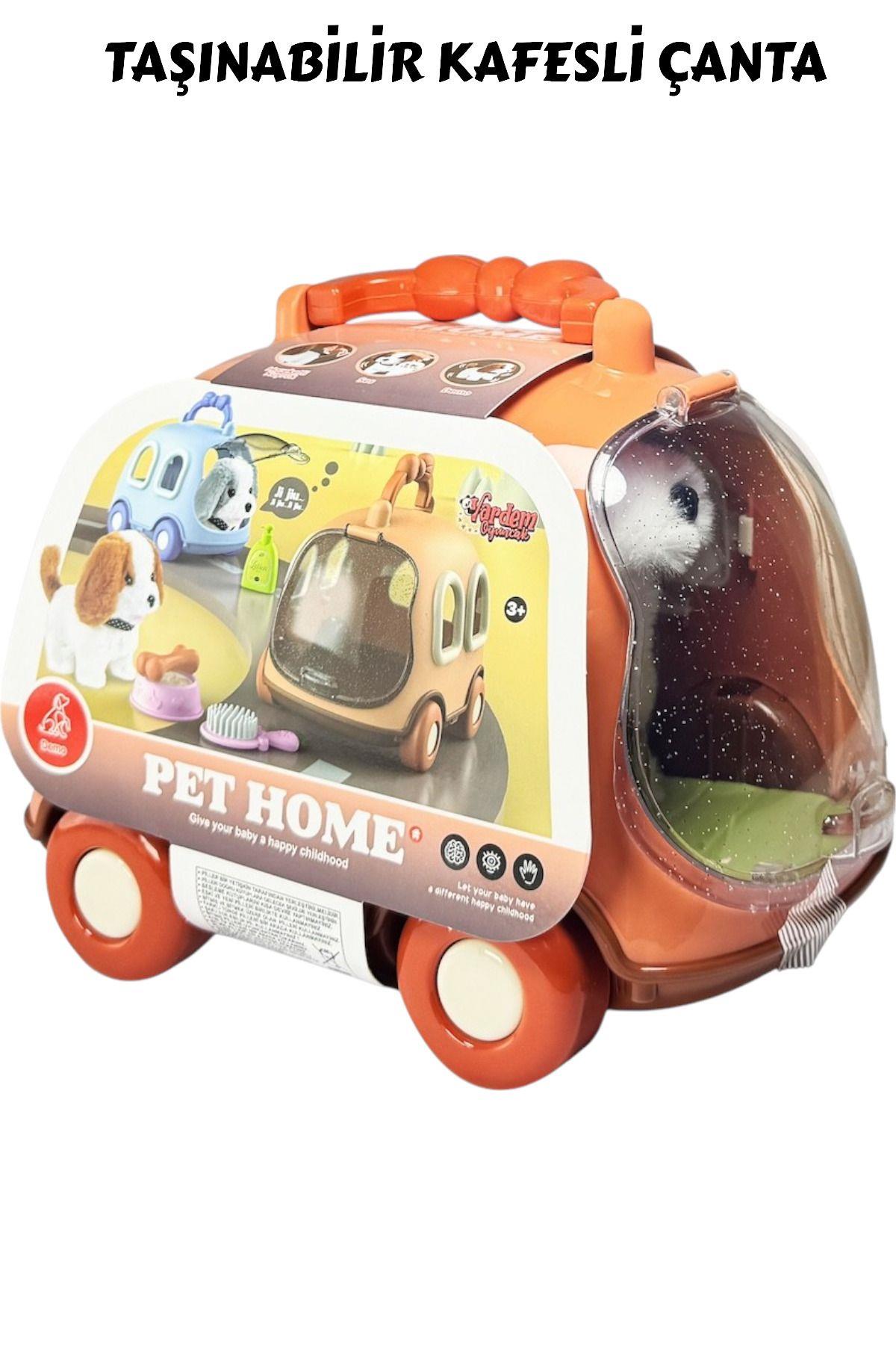 SESLI HAREKETLI KOPEK VE ARABA CANTA KOPEK EVI KAHVE Diğer JND 6802 K