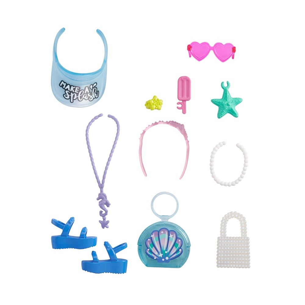 Barbie'nin Moda Aksesuarları Paketi Plaj Aksesuarları GWD98-GRC13 Barbie GRC13