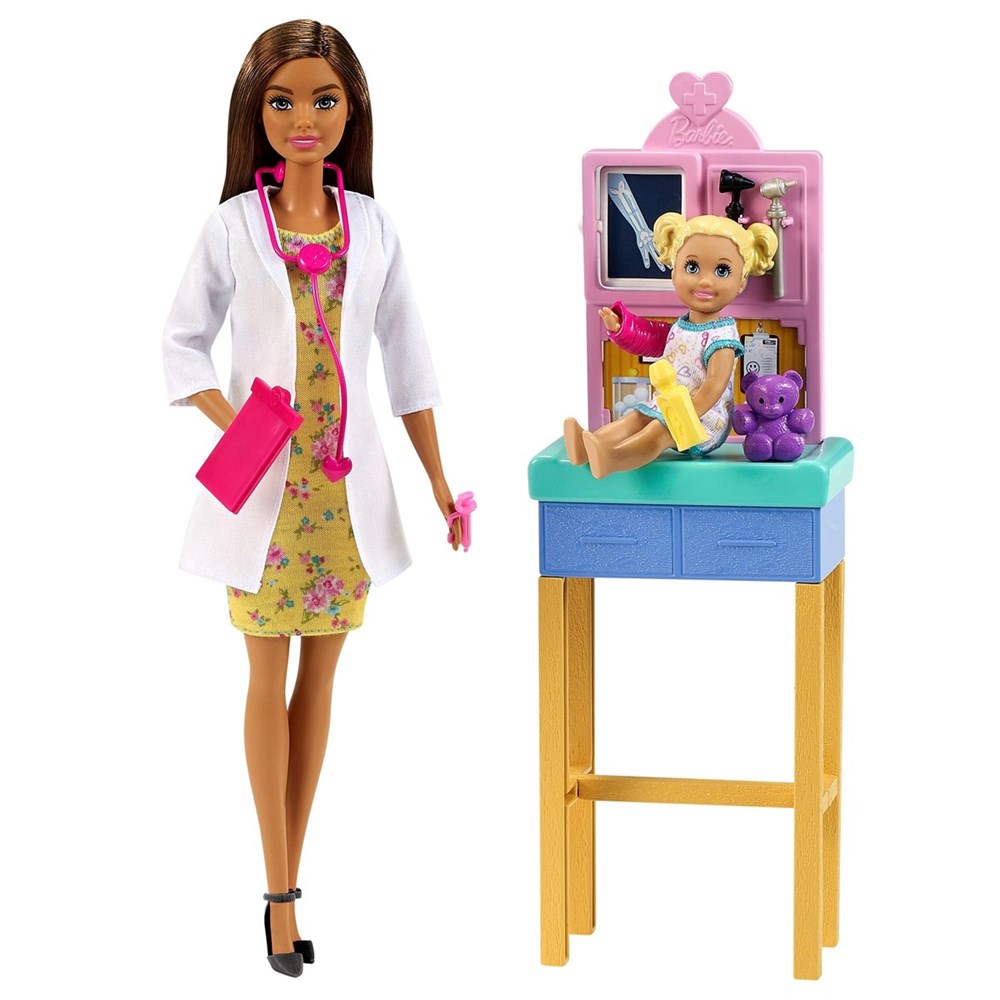 Barbie Ben Büyüyünce Oyun Seti Çocuk Doktoru, Kahverengi Saçlı DHB63-GTN52 Barbie GTN52