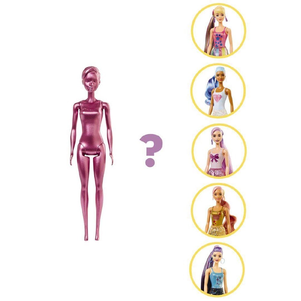 Barbie Color Reveal Renk Değiştiren Sürpriz Barbie Işıltılı Bebekler Serisi - Seri 1 GWC55 Barbie GWC55