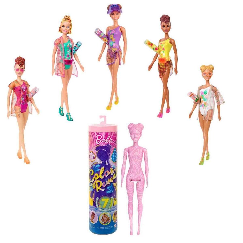 Barbie Color Reveal Renk Değiştiren Sürpriz Barbie Kum ve Güneş S3 GWC57 Barbie GWC57