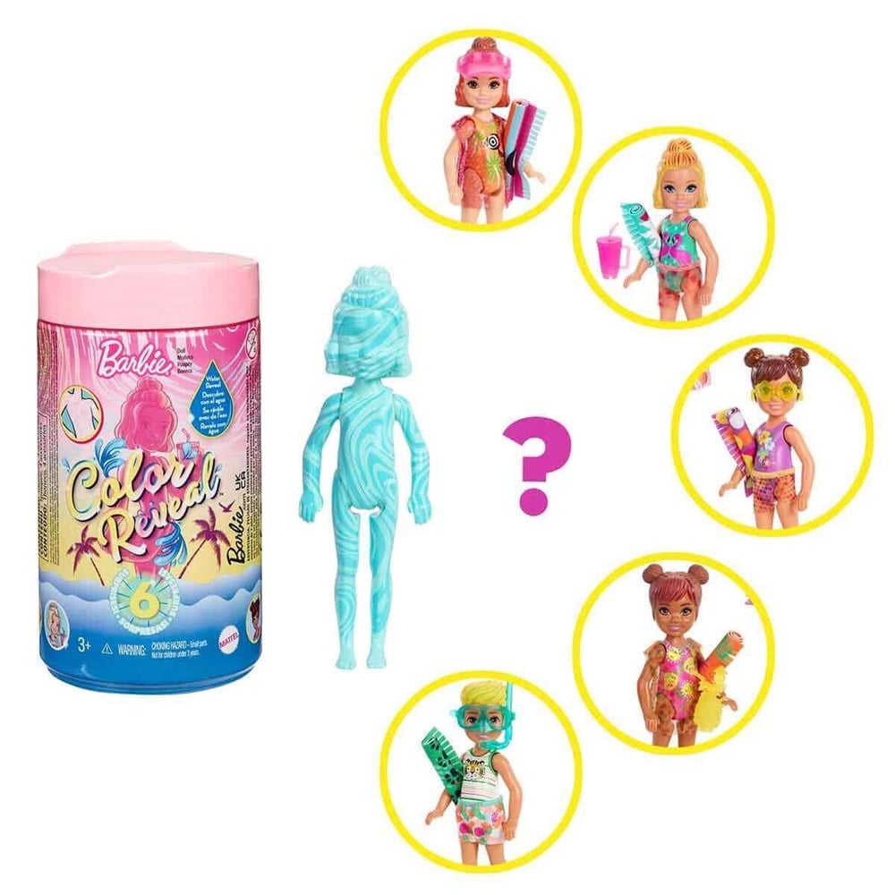 Chelsea Color Reveal Renk Değiştiren Sürpriz Bebekler Kum ve Güneş S3 GWC61 Barbie GWC61