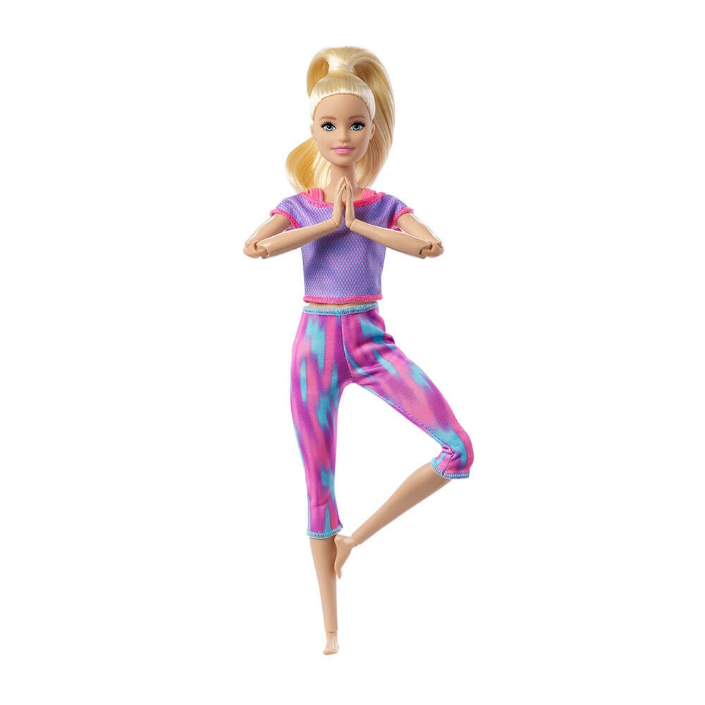 Barbie Sonsuz Hareket Bebeği Sarışın Desenli Taytlı GXF04 Barbie GXF04